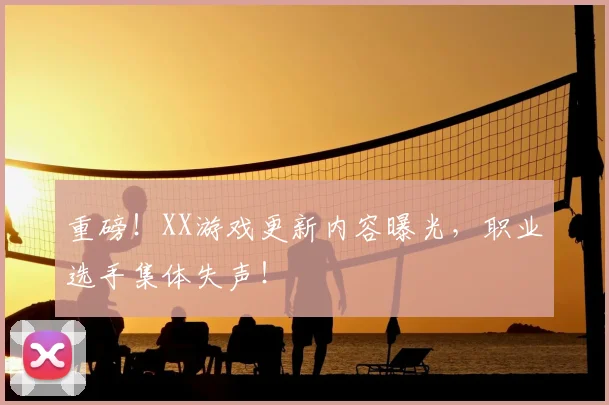 重磅!XX游戏更新内容曝光,职业选手集体失声!